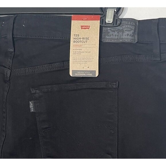 NWT Levi's 725 High Rise Bootcut Black Hypersoft Stretch Jeans - Picture 7 of 14